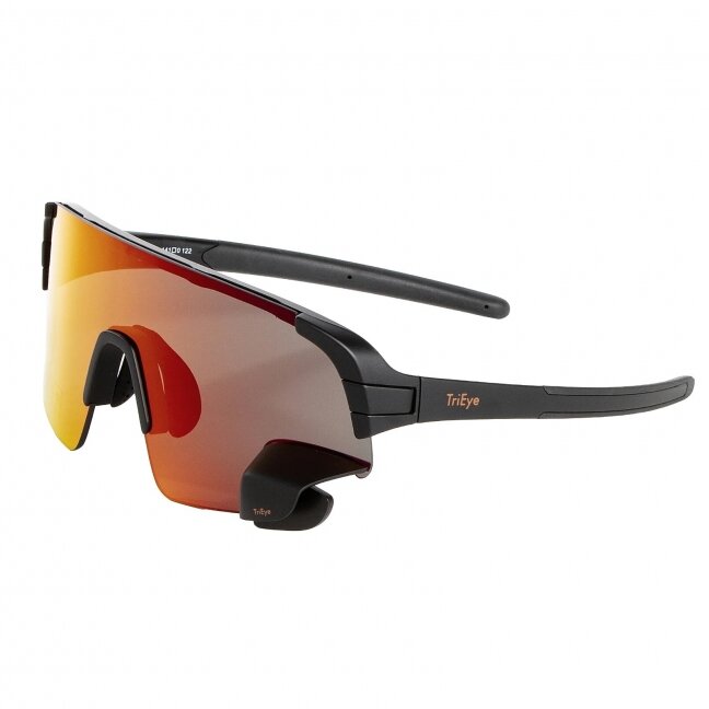 Akiniai su veidrodėliu TriEye View Sport Revo, frame black, lens red, size M/L, cat. 3