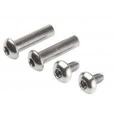 shock-absorber M-WAVE, for rear-stays, alloy silver, adjustable, with black steel spring 650 lbs, with holes with diamet