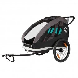 Bicycle trailer for children 2 seats HAMAX TRAVELLER Black/grey