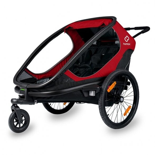 Bicycle trailer for children 2 seats Hamax Outback black/Red 1