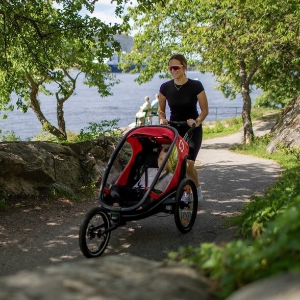 Bicycle trailer for children 2 seats Hamax Outback black/Red 2