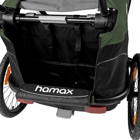 Daugiafunkcinis vežimėlis dviračio priekaba vaikui Hamax Outback ONE žalia/juoda 4