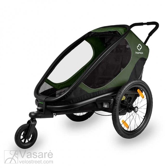 Bicycle trailer for children 2 seats Hamax Outback Green/black 1