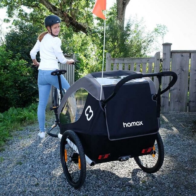 Bicycle trailer for children 2 seats HAMAX TRAVELLER Black/grey 5