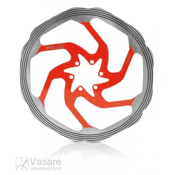 Diskas XLC BR-X58 203/1.8mm, silver/red, CNC frict.ring