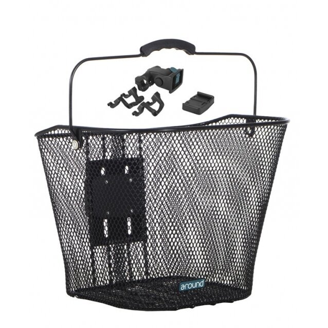 FW basket Around Basic, 32x23x26cm, black, close meshed