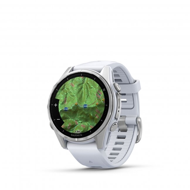 Watch fēnix® 8 – 43 mm, AMOLED Silver with Whitestone silicone band 21