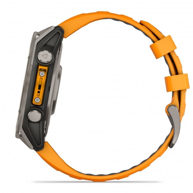 Watch Garmin fēnix® 8 – 47 mm, AMOLED Sapphire, Titanium with Spark orange/graphite silicone band 3