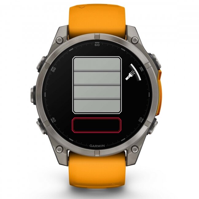 Watch Garmin fēnix® 8 – 47 mm, AMOLED Sapphire, Titanium with Spark orange/graphite silicone band 11