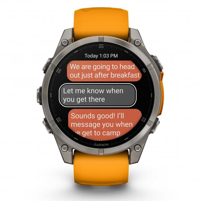 Watch Garmin fēnix® 8 – 47 mm, AMOLED Sapphire, Titanium with Spark orange/graphite silicone band 12