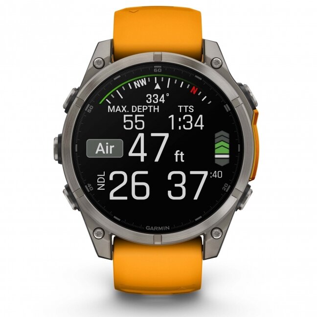 Watch Garmin fēnix® 8 – 47 mm, AMOLED Sapphire, Titanium with Spark orange/graphite silicone band 7