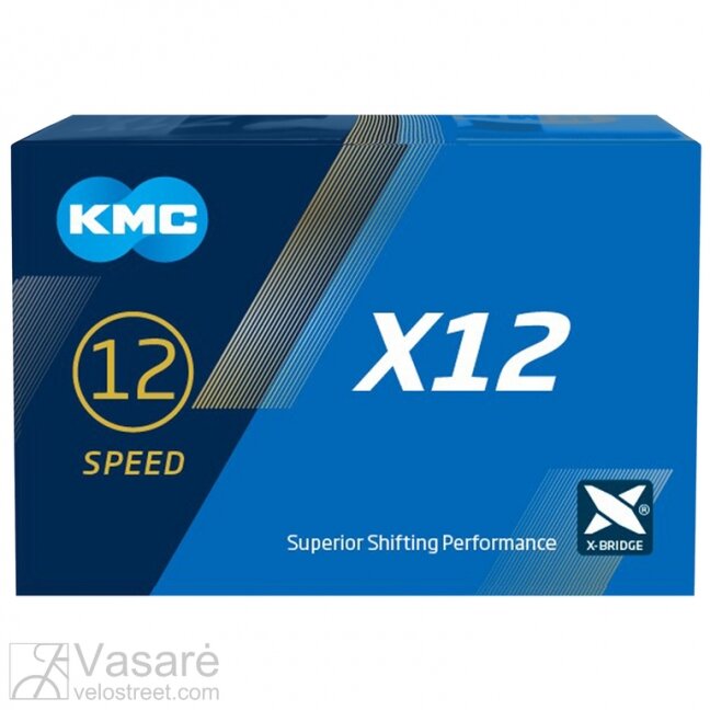 Grandinė KMC, X12 silver 12 pav. 126 nareliai