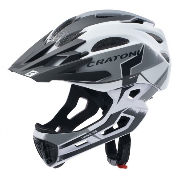 helmet Cratoni C-Maniac Pro (MTB), white/black matt, size M/L (54-58cm) (Kopija)