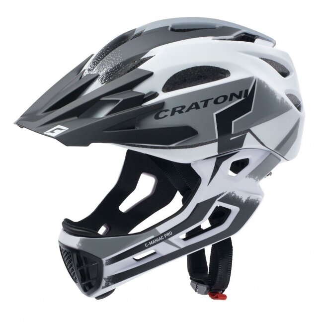 Šalmas Cratoni C-Maniac Pro (MTB), white/black matt, size M/L (54-58cm)