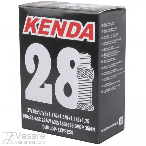 Tube KENDA 27/28X1.1/8+1.1/4+1.3/8+1.1/2+1.75 1