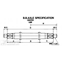 Axle BSA 3SS 121.5mm