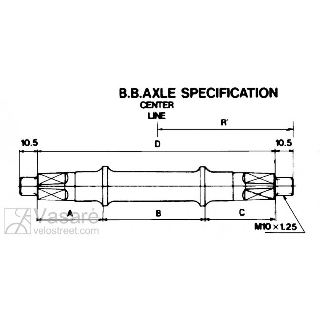 Axle BSA 3SS 121.5mm