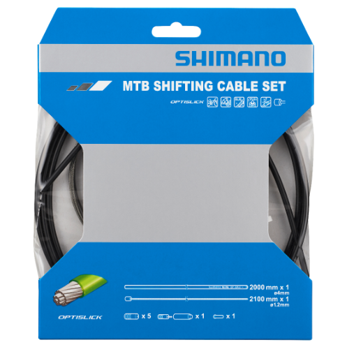 Pavarų troselių rinkinys Shimano Optislick juodas MTB galiniam perjungikliui