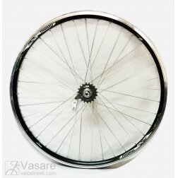 Rear wheel 28, 36 spokes, Velosteel hub with coaster brake, black