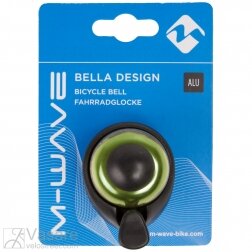 Mini bell M-WAVE, alloy green / black plastic base