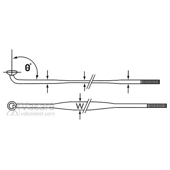 Stipinas nerūdijančio plieno juodas AERO storis 2mm/ ilgis 270mm-300mm 1