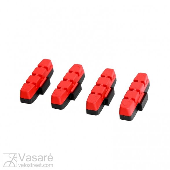 Brake pads Red, Race oriented brake pad for all polished rims, recommended for trial