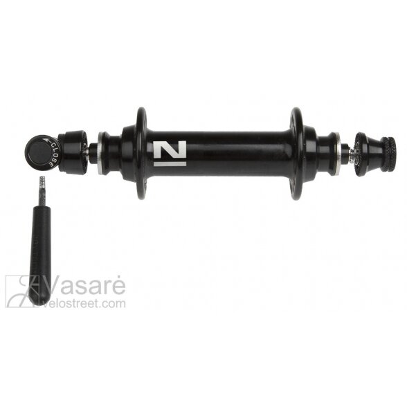 front-hub, alloy, black, 32 hole, 2 seal bearing, with detachable QR-lever, OLD: 100 mm, net weight: 83 g (w/o QR), EK