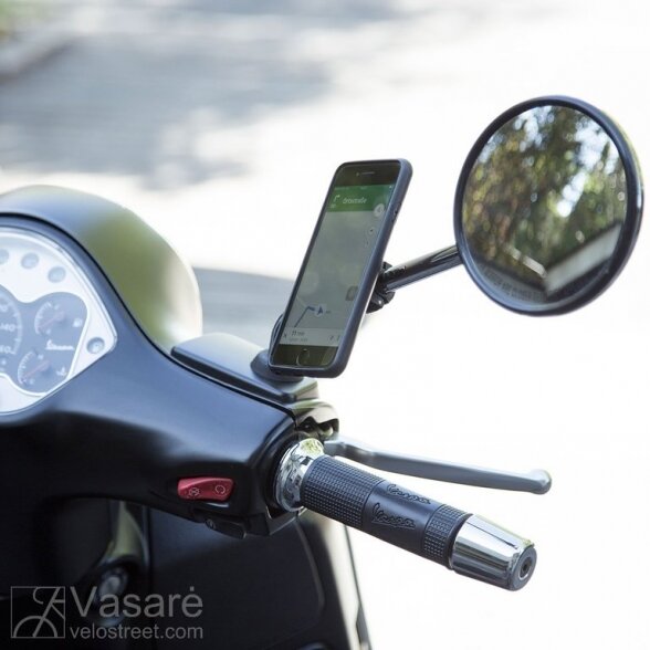 Telefono laikiklio komplektas motociklui ant veidrodėlio SP Connect 4