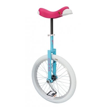 unicycle QU-AX Luxus, 20", blue/pink, aluminium rim,white tyre