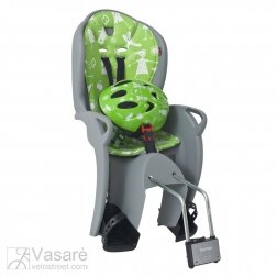 Child-seat rear Hamax Kiss grey/green with helmet