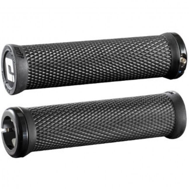 Vairo rankenėlės ODI MTB grips Elite Motion Lock-On 2.1 black, 130mm black clamps