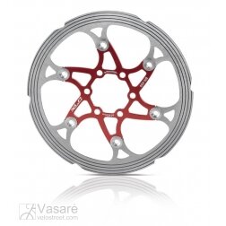 XLC brake disc BR-X59, 203 mm red/silver with CNC Reibring